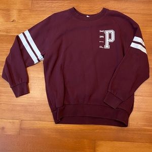 PINK Victoria’s Secret Varsity Sweatshirt - Size Medium - Burgundy Oversized Pul
